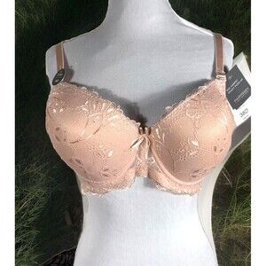 Delicate Lace Underwire Bra - Blush